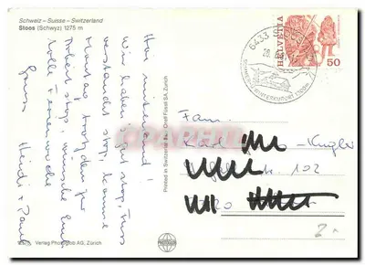 Stoos — Widok panoramiczny — Verlag Photoglob AG, Zürich — Rewers