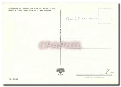 Vista panorâmica de Scaiano — Caviano, Abbondio, Ranzo em direção a Locarno — Lago Maggiore — Edição Sarrina — Verso