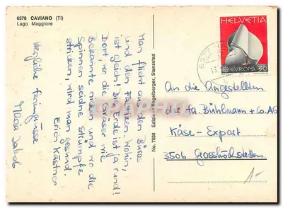 Caviano (TI) — Lago Maggiore — Edição Engleberger, n° 7630 — Verso