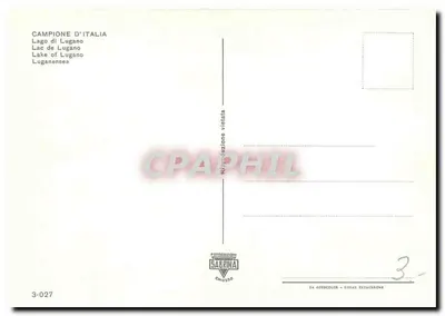 CAMPIONE D'ITALIA — Widok panoramiczny i monument — Wydawca SABRINA, nr 3-027 — Rewers