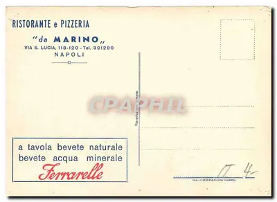 Restaurante e Pizzaria da Marino — Nápoles, Via S. Lucia 118-120 — editor Littermanzoni — Verso