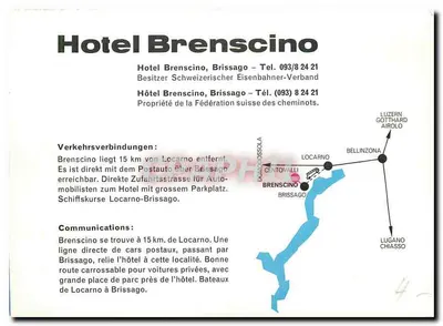 Hotel Brenscino — Brissago — wydawca nieznany, numer serii nie widoczny — Rewers