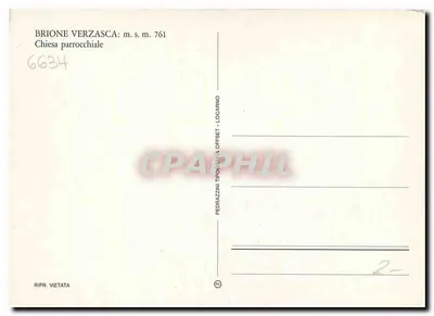 Brione Verzasca — parafialna świątynia — Pedrazzani Tipografia Offset, Locarno — Rewers