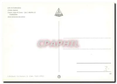 Cadenabbia — panoramiczny widok jeziora i miasta — wydawca Cleric — Rewers