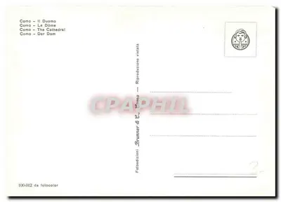 Como — O Duomo — Brunner & C. — 100-012 — Verso