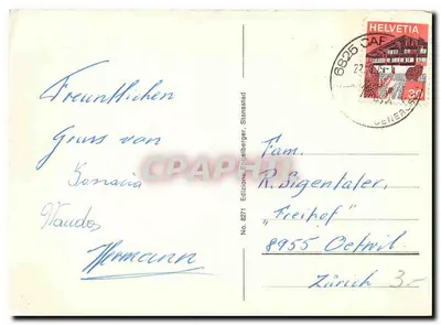 Mte. Generoso–Walia Muggio 1704 m. — Wydawca Edizioni Füeibelberger, nr 8271 — Rewers