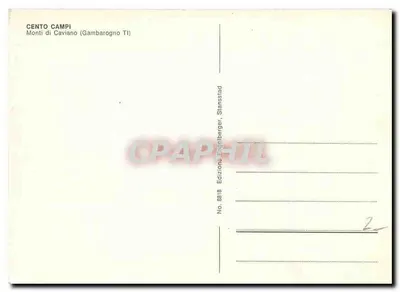 Cento Campi — Monti di Caviano (Gambarogno TI) — Wydawnictwo Engelberger, nr 8918 — Rewers