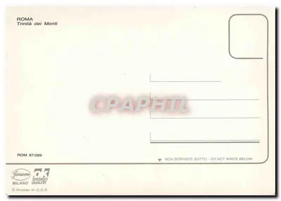 Roma — Escadarias de Trinità dei Monti com obélisco — Garami, n° ROM 87/269 — Verso