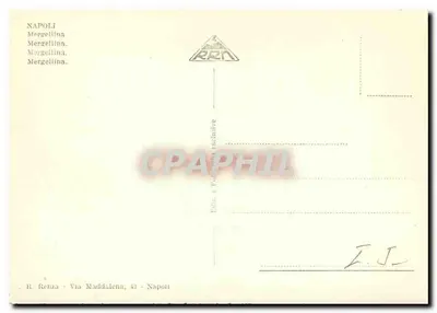 Widok portu w Neapolu — Wzgórze Vesuvius w tle — R. Renza, Via Maddalena, 43, Neapol — Rewers