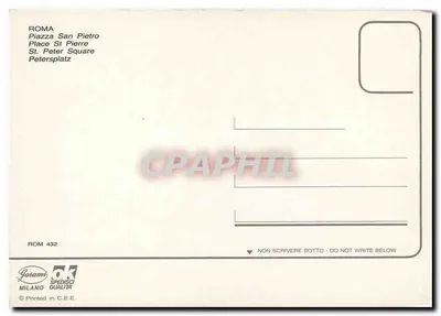 Plac św. Piotra — noc — Garami, seria ROM 432 — Rewers