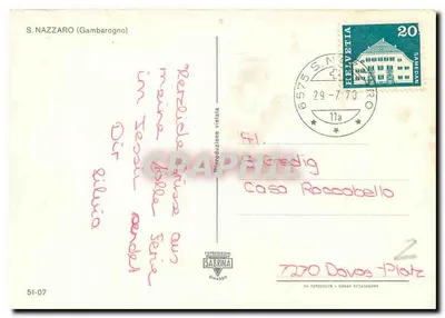 Gambarogno S. Nazzaro — Lago Maggiore — Wydawca Sabrina, seria 51-07 — Rewers