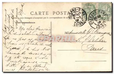 Orléans - Most - Ogólny widok — B. F., PARIS, n° 121 — Rewers