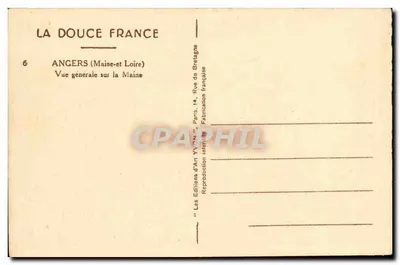 Angers (Maine-et-Loire) — Ogólny widok rzeki Maine — Wydawnictwo Art YVON — Rewers