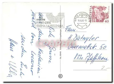 Locarno — Pejzaż panoramiczny jeziora i portu — Edizione Karl Engelberger, n° 8949 — Rewers