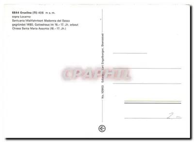 Orselina — widok panoramiczny i kościół — wydawca Karl Engelstäd, nr 10963 — Rewers