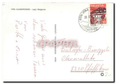 Vira Gambarogno — Lago Maggiore — Wydawnictwo Alfa S.A. n°12541 — Rewers