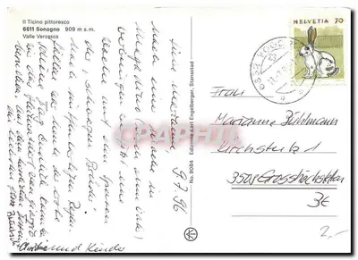 Sonogno — Dolina Verzasca — Wydawnictwo Karl Engelberger, n° 9084 — Rewers