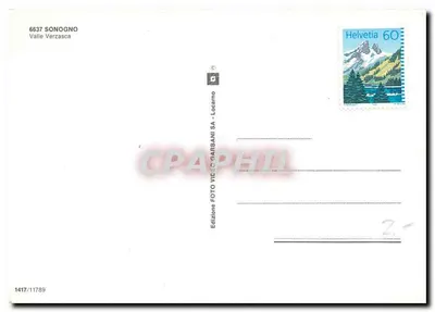 Sonogno — alpejskie wioski z kościołem i krajobrazem — Wydawnictwo FOTO VIECO GARBANI SA - Locarno — Rewers