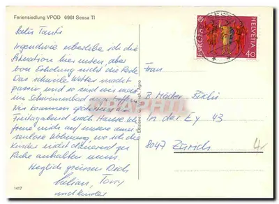 Sessa Ticino — widok z lotu — wydawnictwo O. Wraach, nr 1417 — Rewers