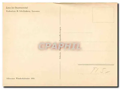 Loco im Onsernonetal — Widok górski — Farbenfoto H. Schellenberg, Lausanne — Rewers