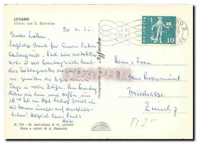 Jezioro Leman — Widok na Mont Salève — Wydawca IRIS, n° 772 — Rewers
