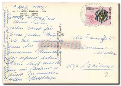 Hotel Navegna — Locarno — Sinalco — wydawca FOTO GARBANI — Rewers