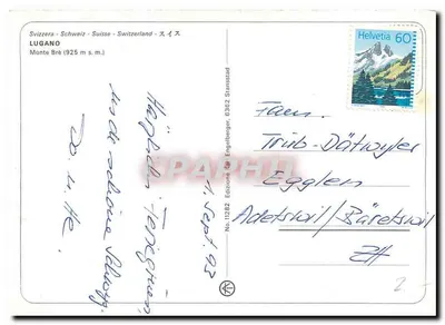 Lugano — widok jeziora i Monte Brè — Wydawnictwo Kar Engelberger, nr 11282 — Rewers