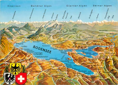 Lago de Constança — Carta topográfica — foto Gross St. Gallen O. St. Fiden