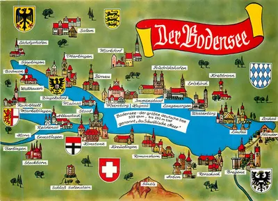O lago de Constança — carta postal ilustrada — editor Bo/37