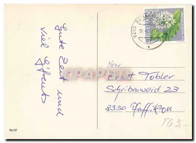 O lago de Constança — carta postal ilustrada — editor Bo/37 — Verso