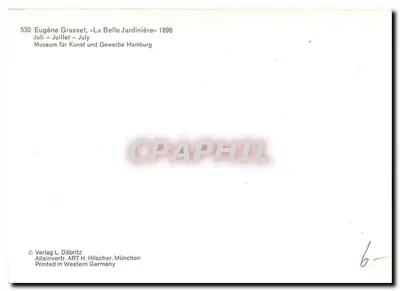 Lipiec — seria ilustrowanych kart pocztowych — wydawca: Verlag L. Däbritz, München — Rewers