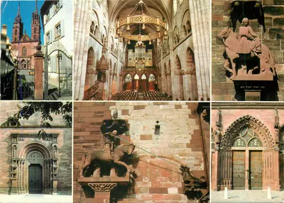 Basel, catedral — vista exterior, interior, portais e estátuas — editor Fabrication Suisse, n° 504