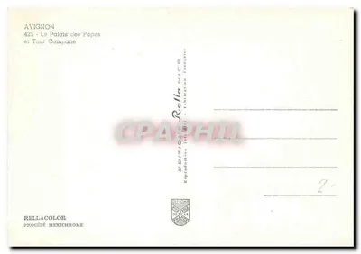 Avignon — Pałac Papieski i Wieża Campanée — Wydawnictwo Rella — Rewers