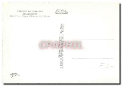 Estrasburgo - Praça Kléber e Catedral — Edições 'La Cigogne' — Verso