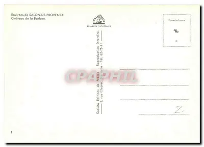 Zamek La Barben — Okolice Salon-de-Provence — Wydawnictwo Gaudoures Naturelles — Rewers