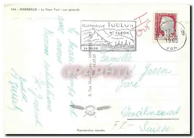 Marseille - Stare Miasto: ogólny widok — Wydawca Teleferyk Toulon, nr 146 — Rewers