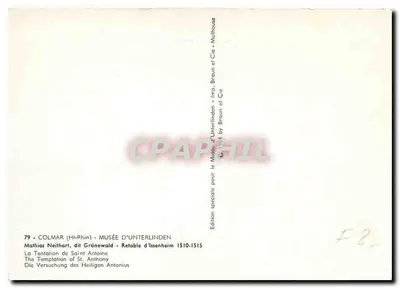 Zaklęcie św. Antoniego — Retabel z Issenheim 1510-1515 — Mathias Grünewald — Wydanie specjalne dla Muzeum Unterlinden — Rewers