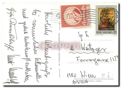Place Saint-Pierre — vista panorâmica com retratos dos Papas Paulo VI, Pio XII e João XXIII — editor Éditions Cartes Postales Anciennes — Verso