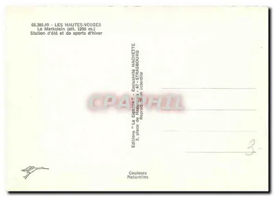 Le Markstein (alt. 1250 m.) — Stacja letnia i zimowa — Wydawnictwo 'La Cigrette', Strasbourg — Rewers