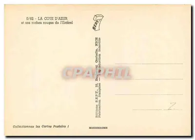 La Côte d'Azur — Les roches rouges de l'Estérel — Éditions SEPT, Nice — Verso