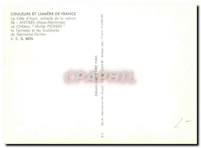 Antibes - Zamek Picasso - Taras i rzeźby — Wydawnictwo Yvon — Rewers
