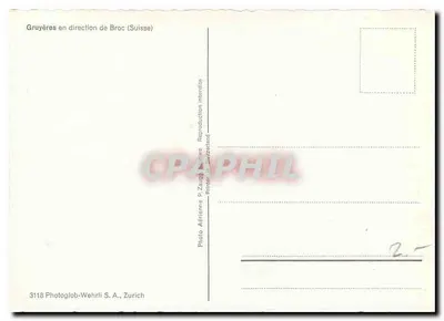 Gruyères w kierunku Broc (Szwajcaria) — Foto Adrienne P. Zaugg — n° 3118 — Rewers