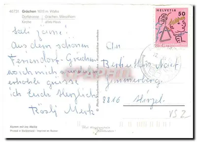 Grächen — alpejskie wioski w Valais — wydawca Thöl Klopfenstein — Rewers