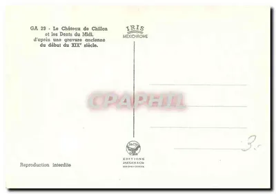 Zamek Chillon — Zęby Południowe — Wydawnictwo Jaeger & Cie, GA 29 — Rewers