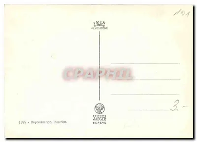 Montreux dawno temu — widok zamku i krajobrazu jeziora — Éditions Jaeger Genève, n°101 — Rewers