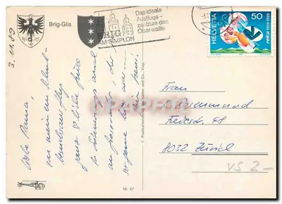 Brig-Glis — vista aérea — editor Reka, n° 47 — Verso