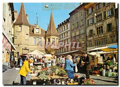 Mercado de flores em Neuchâtel — editor UNDOA Color, n° 9341
