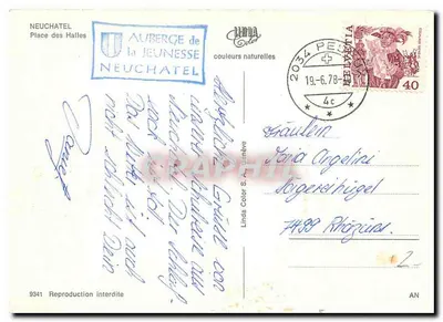Mercado de flores em Neuchâtel — editor UNDOA Color, n° 9341 — Verso