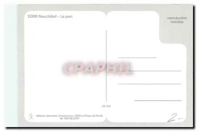 Neuchâtel — O porto — Edições Jeanneret, Chacon succ. 2300 La Chaux-de-Fonds — Verso