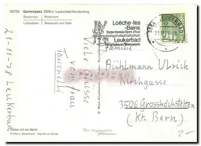 Gemmipass — 2316 m. — Fotografia Klepfenstein — Rewers